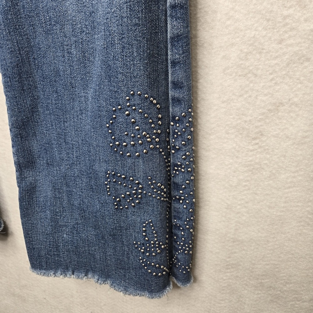 Lucky Brand Jeans Legend ‎ Womens Sz 14/32R Stevie High Rise  Flare Distressed - Picture 4 of 16